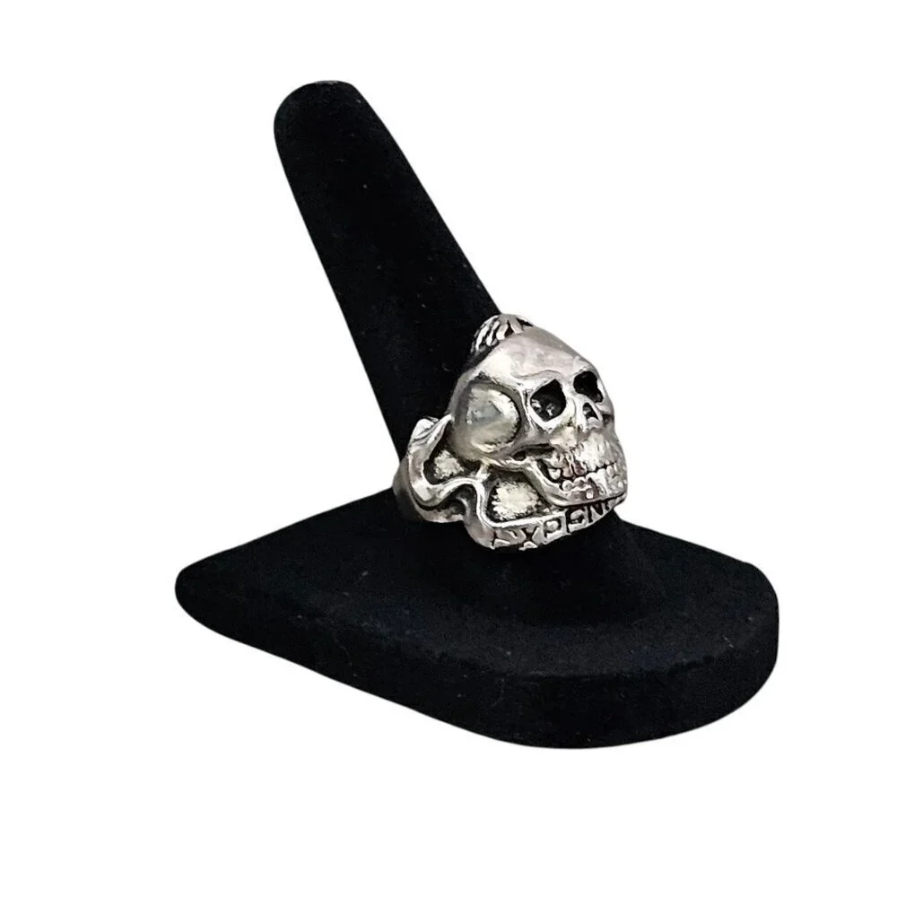 💎The Expendables Stallone Stainless Steel Vintage Biker Punk Silver Skull Ring
